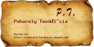Pohorely Teodózia névjegykártya